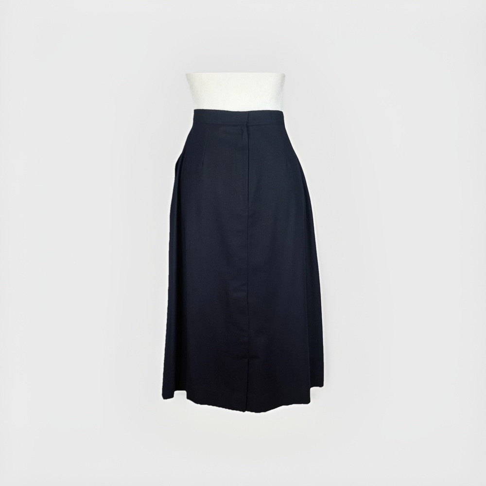 Vtg 70s A Line Skirt Womens L Black Tweed Retro Dark Academia Heritage Secretary